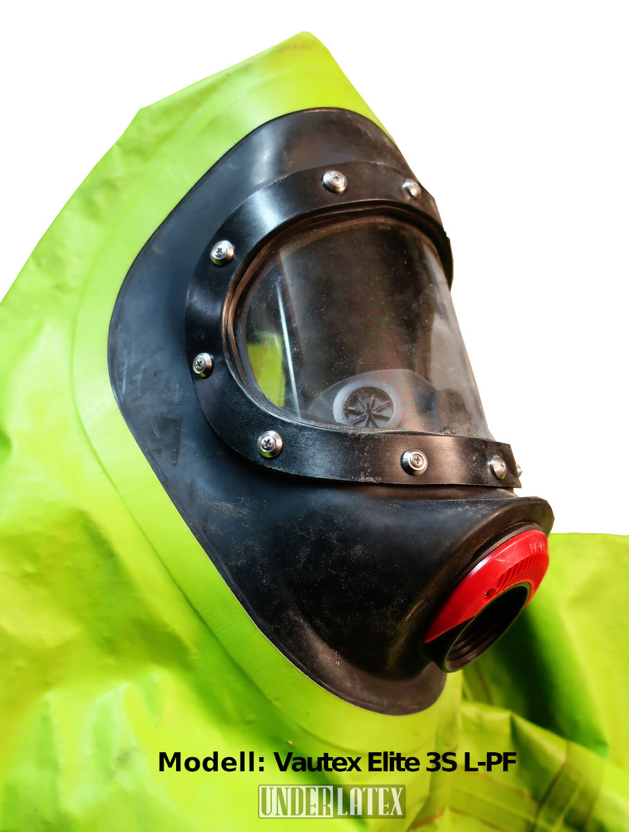 MSA Auer CSA Chemikalienschutzanzug CSF Schutzanzug Vautex l-PF mit Maske 3S Überdruck M45x3 integriert